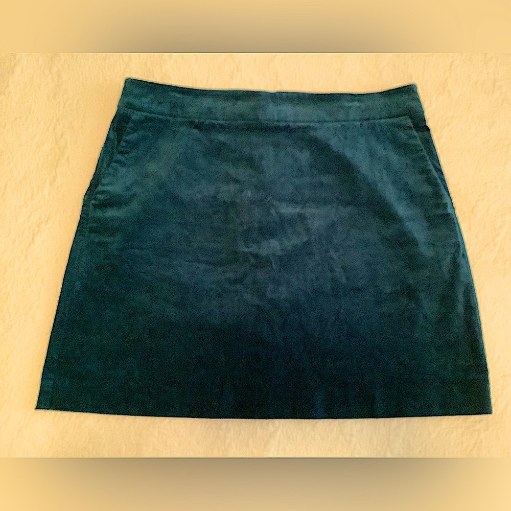 LOFT Velvet Skirt Emerald Teal Green Skirt With Pockets Loft Outlet
